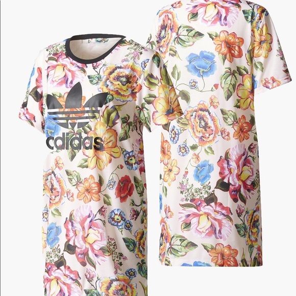 Adidas Floralita Reversible Dress Top Short Floral - Picture 2 of 16